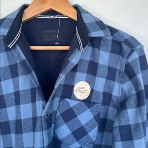 NWOT Nomad Soft Blue Buff Plaid Sierra Lined Flannel Long Sleeve Shirt